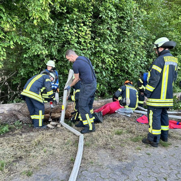 Übungsabend mit der Abteilung Oberbruch Thema: Forstunfall